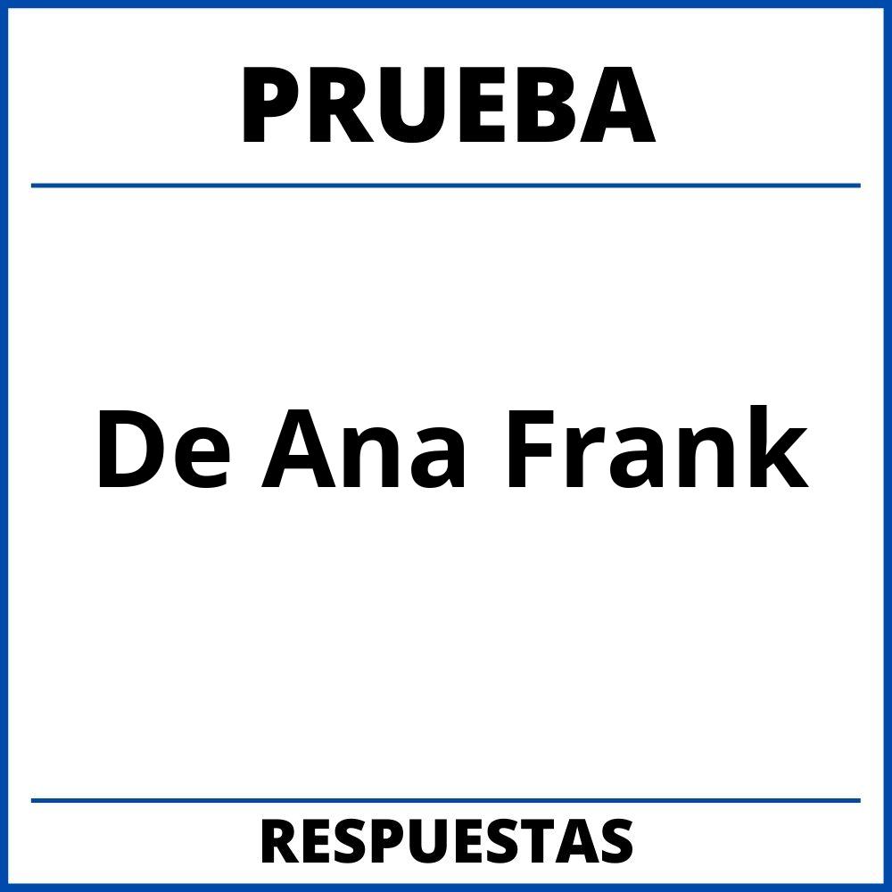 Prueba Del Libro De Ana Frank Con Respuestas