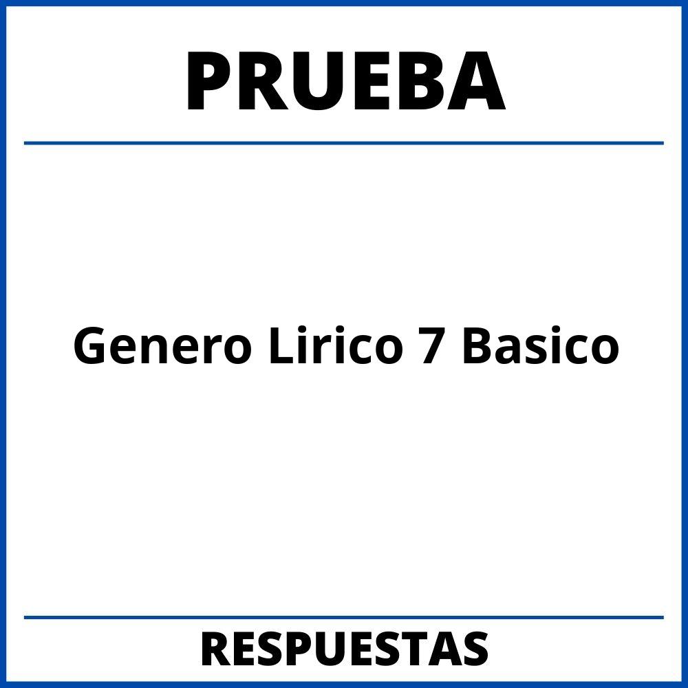 Prueba Genero Lirico 7 Basico Con Respuestas