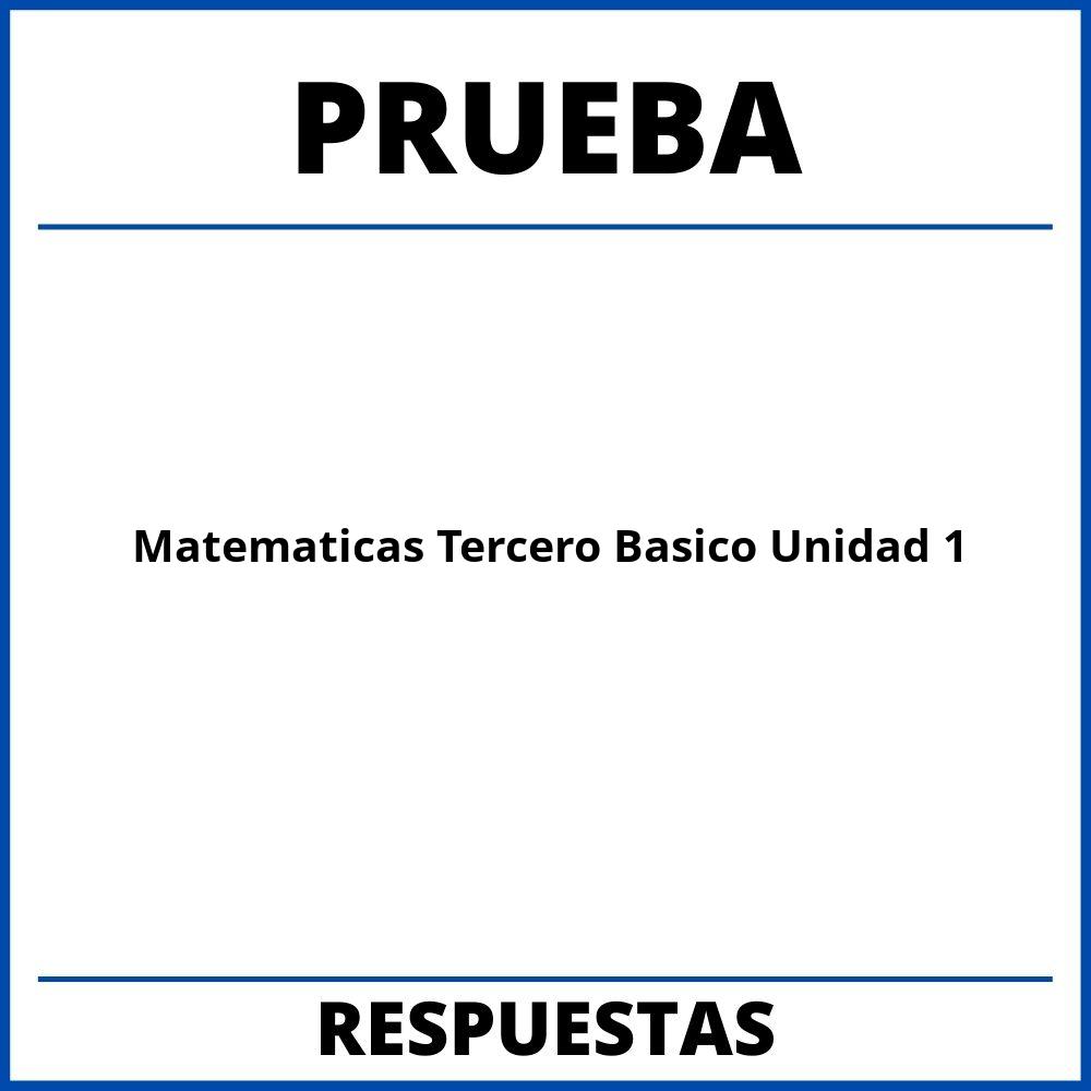 Prueba Matematicas Tercero Basico Unidad 1