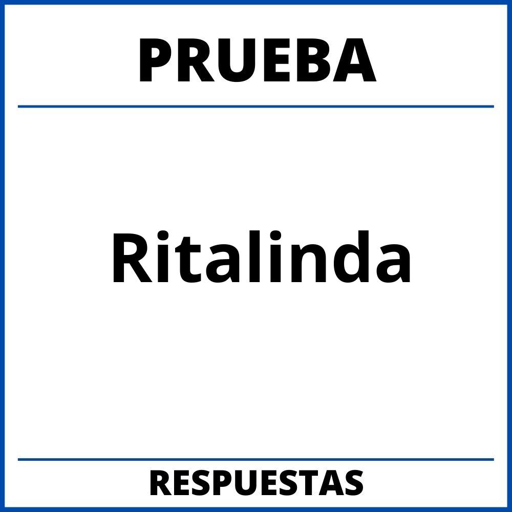 Prueba Del Libro Ritalinda Con Respuesta